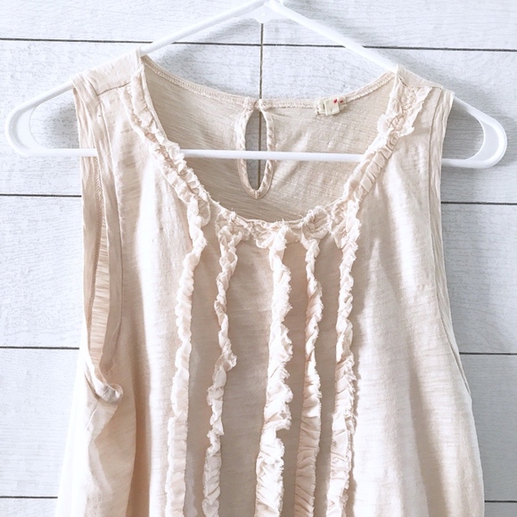 J.Crew Pink Ruffle Sleeveless Tank Top - Picture 2 of 6